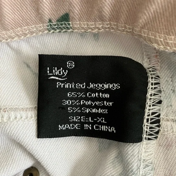 Floral Print Leggings - Pink and Green - Picture 3 of 4